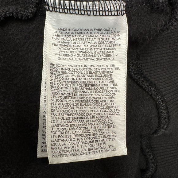 The North Face Hoodie Mens M Black Pullover Logo Fleece Sweatshirt - Picture 8 of 9